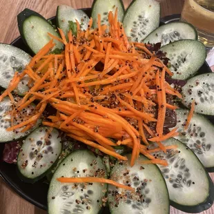 House salad with balsalmic dressing.