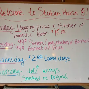 Daily specials board