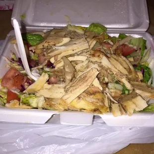 Chicken shawarma fattoush salad