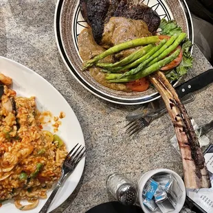 Tomahawk steak + Seafood Risotto