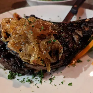 Dry aged bone in ribeye