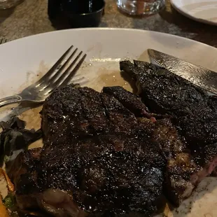 Ribeye. Already cut into it