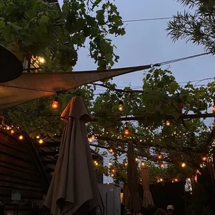 Outside seating along the back