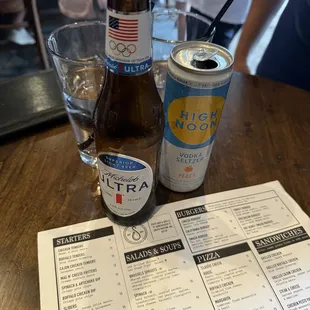 Beers and menu