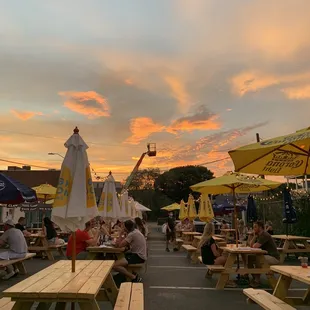 Beer garden sunset