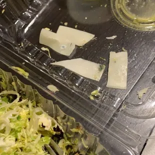 Moldy cheese from my salad.