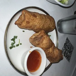 Honey Jerk Chicken egg rolls