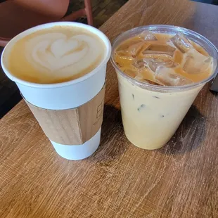 Hot and Iced Hazelnut Btrittle Latte