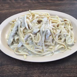 Chicken Alfredo dinner