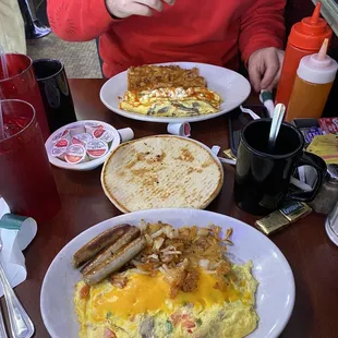 a man eating breakfast
