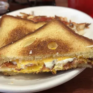 Bacon Egg and Breakfast Meat, Egg &amp; Cheese on Toast