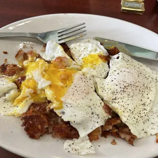 Corned beef hash and eggs