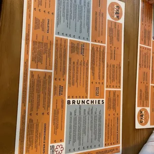 menus on a wooden table