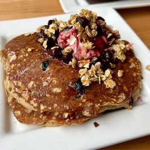 Blueberry Oatmeal Pancakes