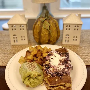 a plate of food on a table