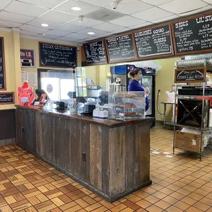 The stores front counter