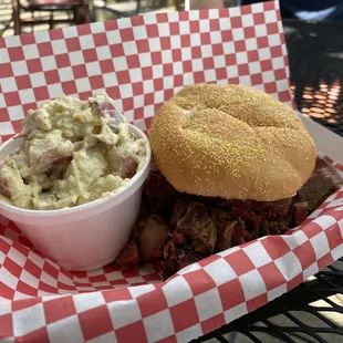 Kids lunch. Potato salad was pretty good.
