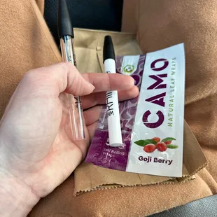 Goji berry wraps the lovely lady recommended. A glass and porcelain straw.