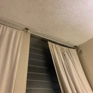 Wires as curtain hangers...lol