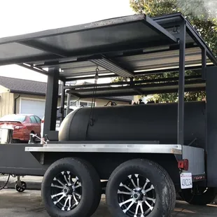 a bbq on a trailer