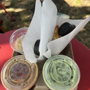 Fresh empanadas and expressos