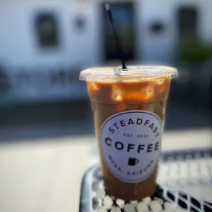 a cup of iced coffee