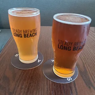 poolside lager and raspberry wheat