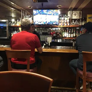 two men sitting at the bar