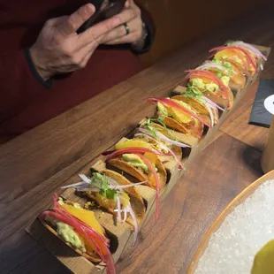 Salmon tartare taquitos