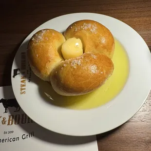 Warm bread with melted butter