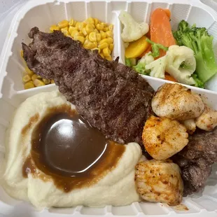 my steak and scallop plate