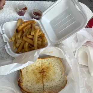 Patty melt and French fries!