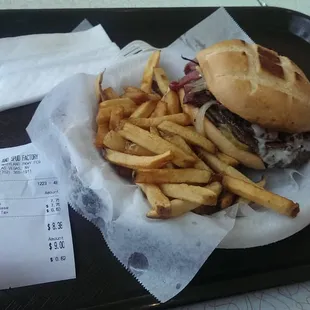 Pastrami burger, was OK not great, very greasy food