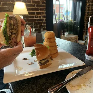 Swiss, mushroom burger