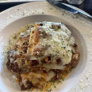 Lasagna was delicious and huge portion