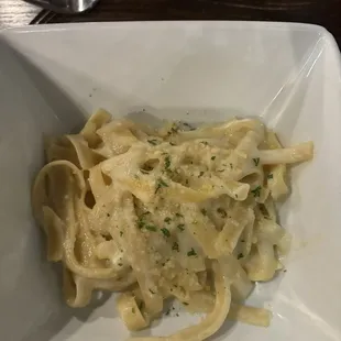 Kids fettuccini-$8. Seems really high for the extra small portion.   1/2 cup max