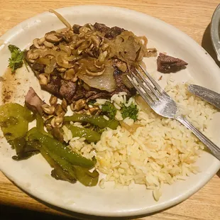 Rib Eye with a lot of add on's.