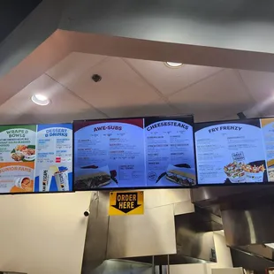 menus on the wall