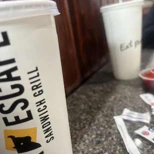 Steak Escape drink cups