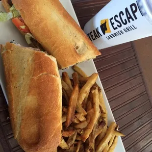 Grande sandwich loaded onions mushrooms green peppers mayo lettuce tomatoes banana peppers &amp;provolone cheese,fresh cut fries