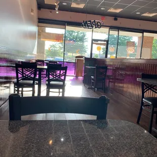 the inside of a restaurant