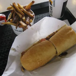 My sandwich and fries.