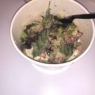 Inside of my fiesty amigo sub with no bread and on top of lettuce. It&apos;s so good!!