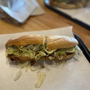 a sandwich on a tray