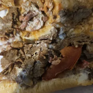 Steak sandwich was messy and ok.