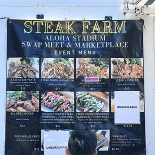 Food truck menu