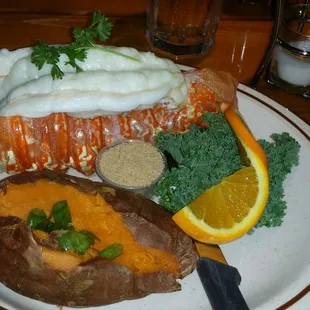 Lobster Tail. with sweet potato.