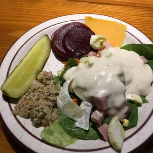 Yummy salad bar to start our well-deserved dinner.