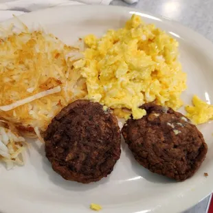 "Old Favorite" (hash browns, sausage and eggs)