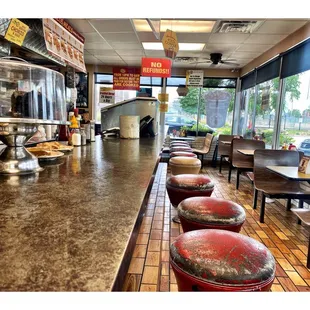 Inside Old Fashion Steak N Egger.Chicago, IL Open 24/7 Breakfast Lunch Dinner. Steaks Sandwiches Burgers Salads Pancakes etc. Simple. Cool!